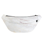 Pink White Grey Marble Print Fanny Pack