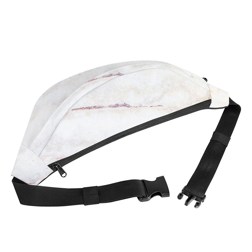 Pink White Grey Marble Print Fanny Pack
