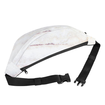 Pink White Grey Marble Print Fanny Pack