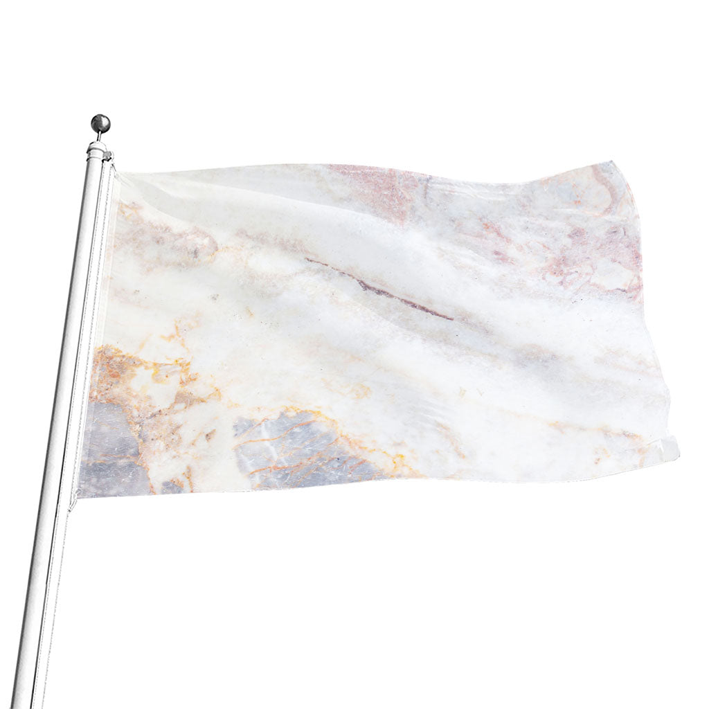 Pink White Grey Marble Print Flag