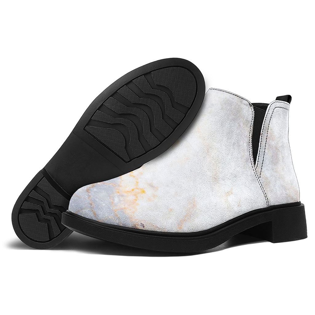 Pink White Grey Marble Print Flat Ankle Boots