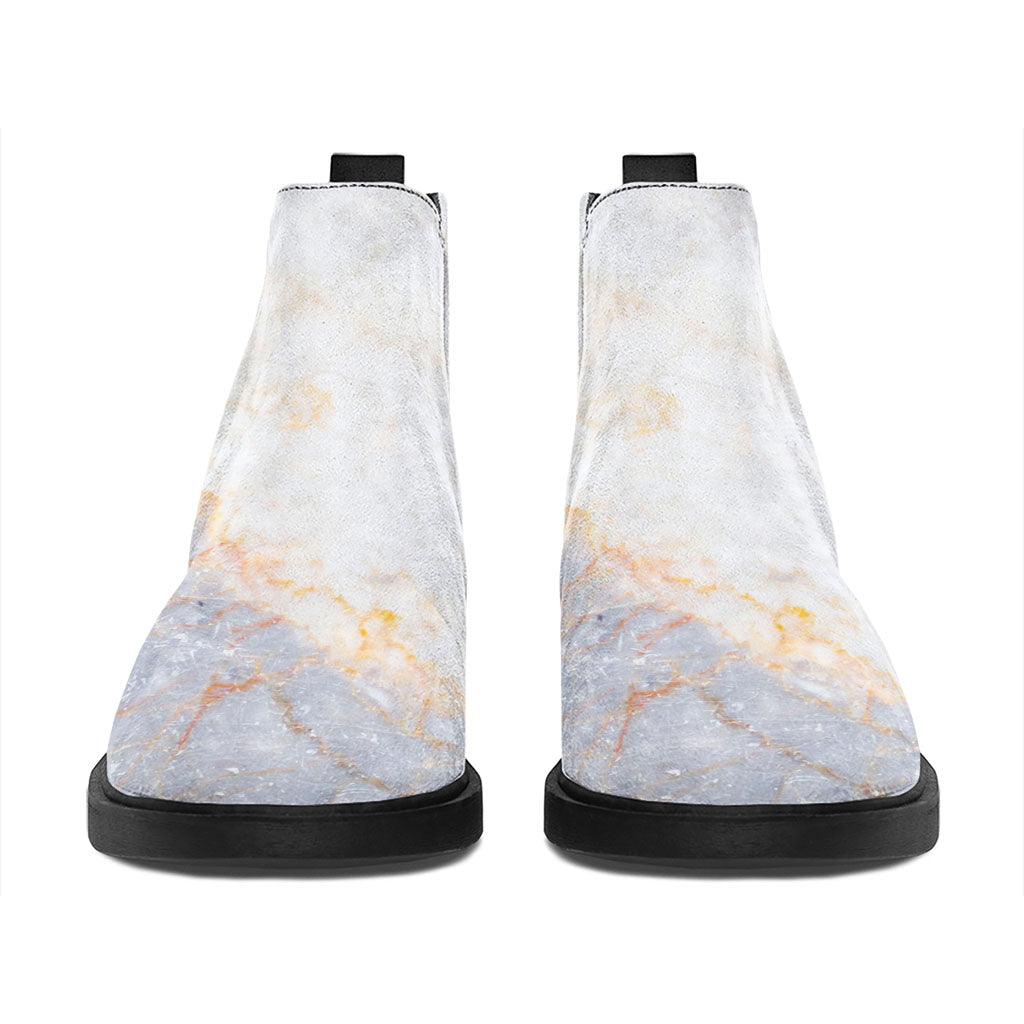 Pink White Grey Marble Print Flat Ankle Boots