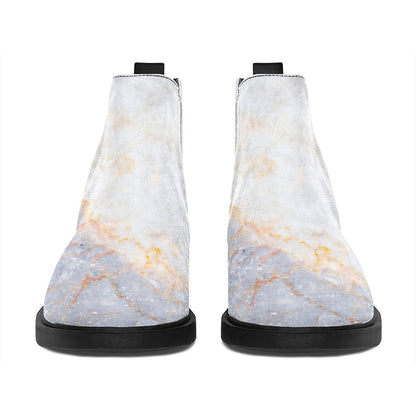 Pink White Grey Marble Print Flat Ankle Boots