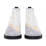 Pink White Grey Marble Print Flat Ankle Boots