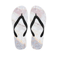 Pink White Grey Marble Print Flip Flops