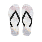 Pink White Grey Marble Print Flip Flops