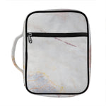 Pink White Grey Marble Print Front Pocket Bible Bag