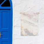 Pink White Grey Marble Print Garden Flag