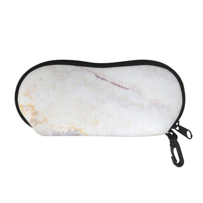 Pink White Grey Marble Print Glasses Case