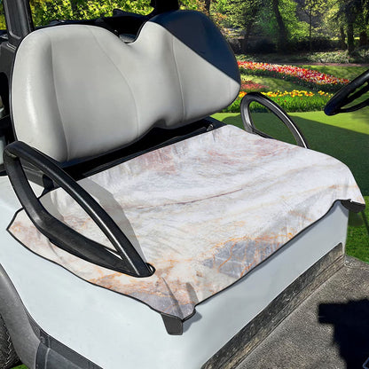 Pink White Grey Marble Print Golf Cart Seat Cover