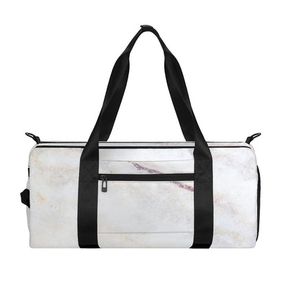 Pink White Grey Marble Print Gym Bag