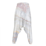 Pink White Grey Marble Print Hammer Pants