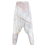 Pink White Grey Marble Print Hammer Pants