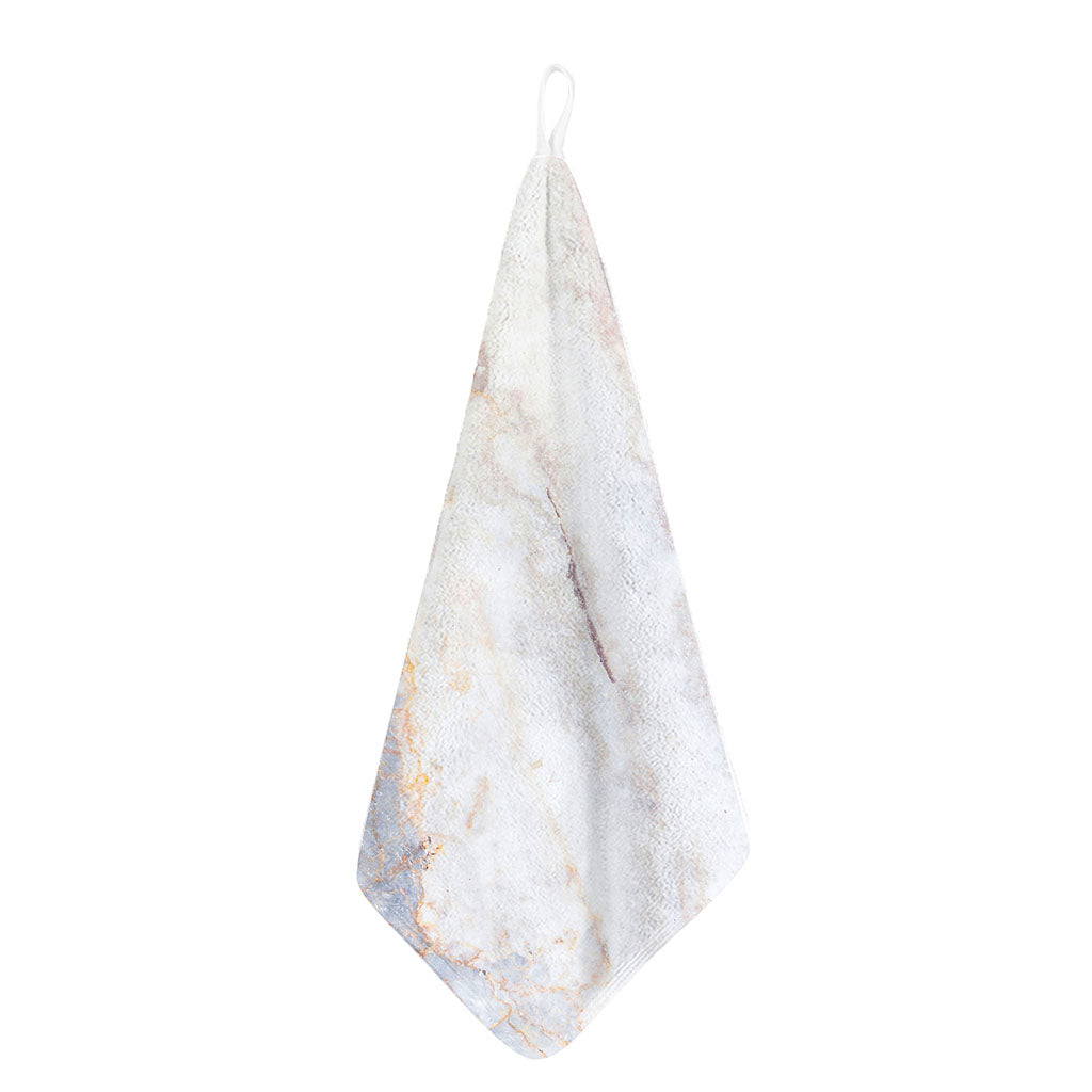 Pink White Grey Marble Print Hand Towel