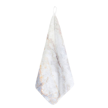 Pink White Grey Marble Print Hand Towel