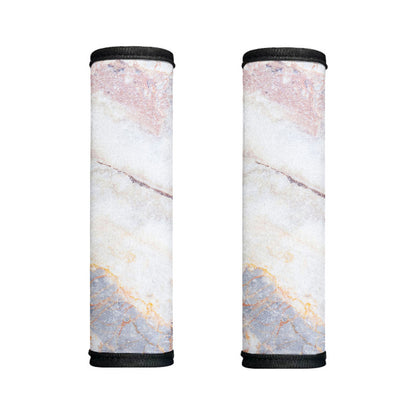 Pink White Grey Marble Print Handle Covers