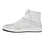 Pink White Grey Marble Print High Top Leather Sneakers