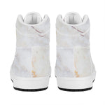Pink White Grey Marble Print High Top Leather Sneakers