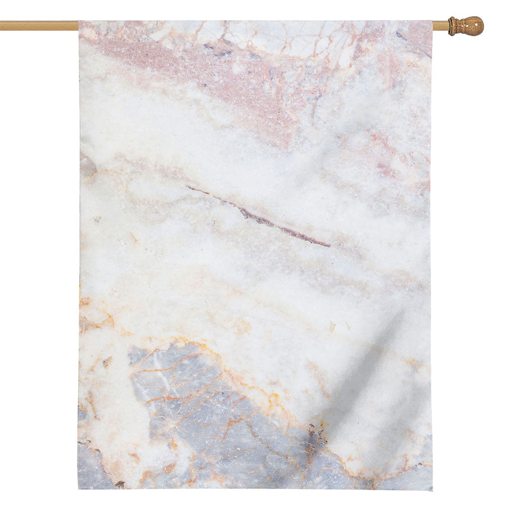 Pink White Grey Marble Print House Flag