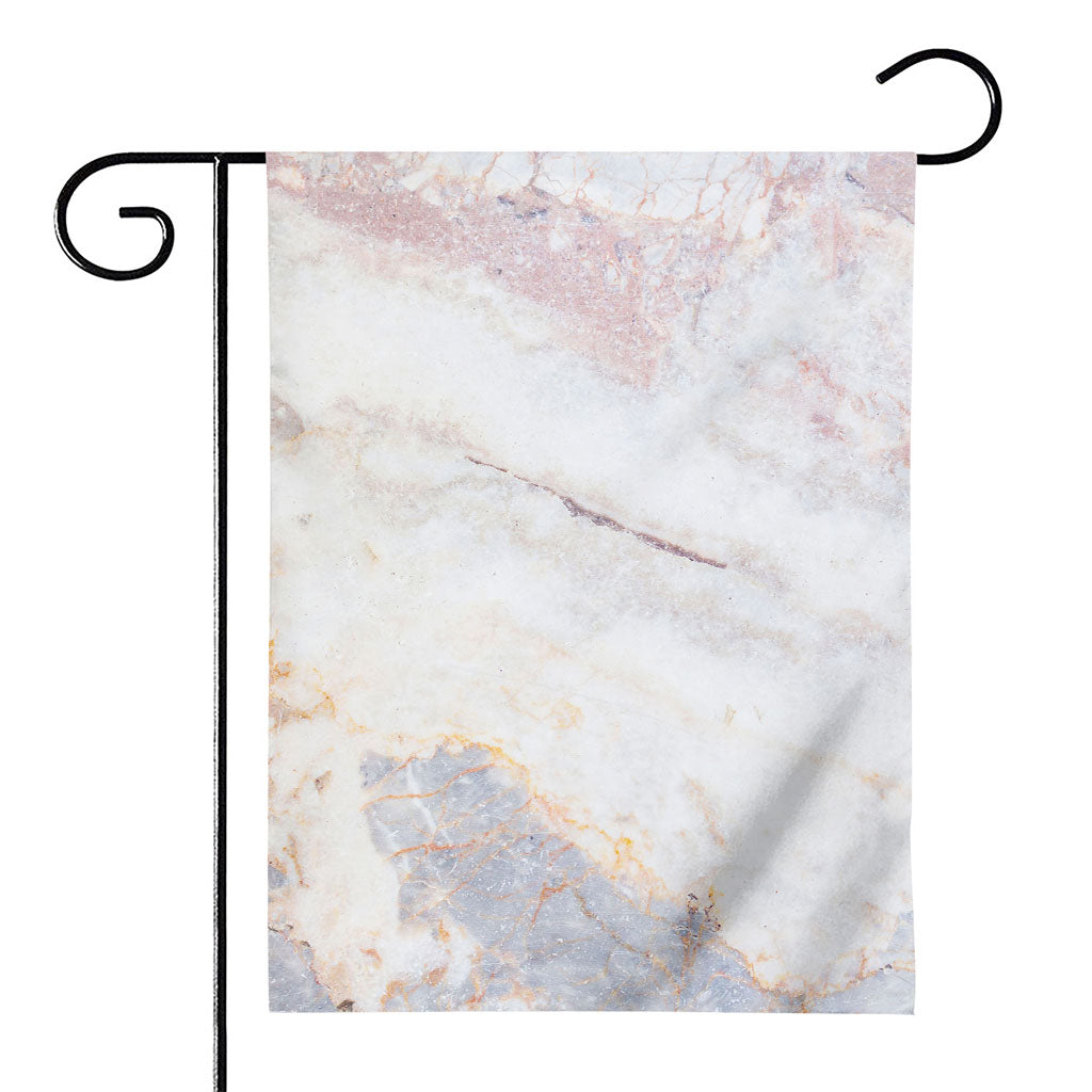 Pink White Grey Marble Print House Flag