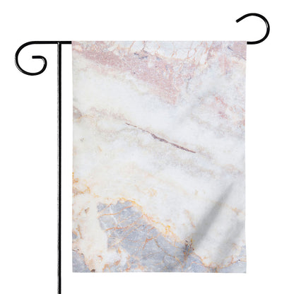 Pink White Grey Marble Print House Flag