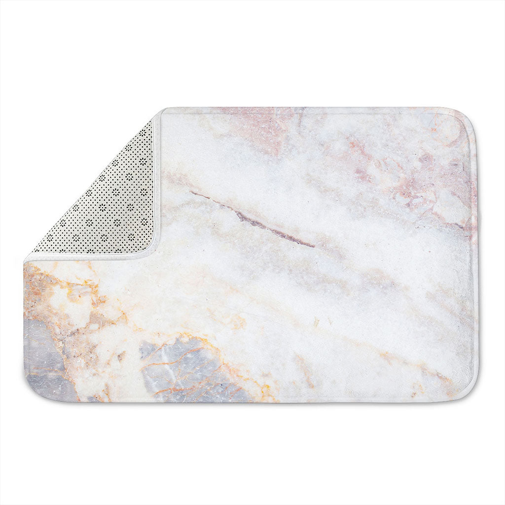 Pink White Grey Marble Print Indoor Door Mat