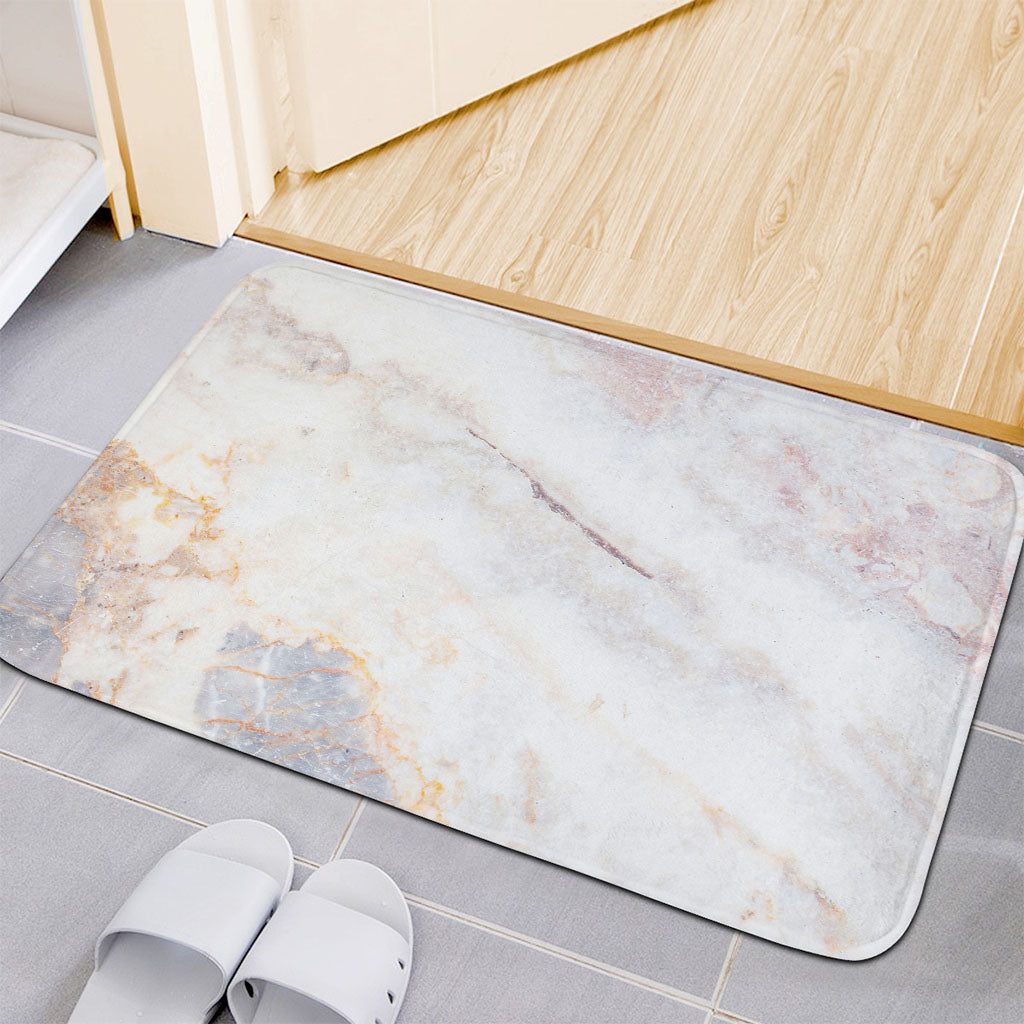 Pink White Grey Marble Print Indoor Door Mat
