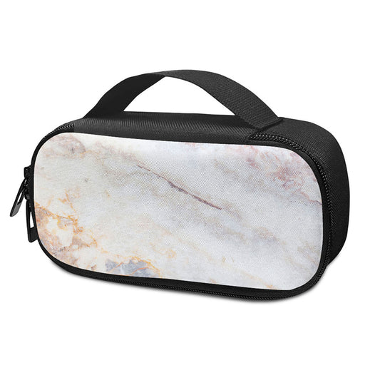 Pink White Grey Marble Print Insulin Cooler Travel Case