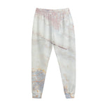 Pink White Grey Marble Print Jogger Pants