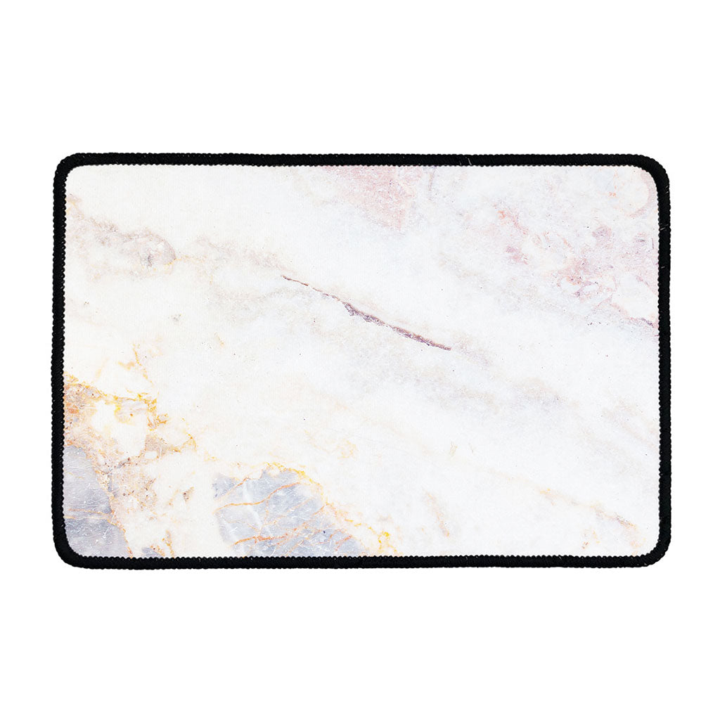 Pink White Grey Marble Print Kitchen Mat