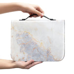Pink White Grey Marble Print Leather Bible Cover