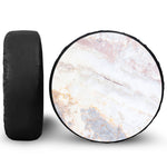 Pink White Grey Marble Print Leather Spare Tire Cover