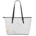 Pink White Grey Marble Print Leather Tote Bag With Zipper