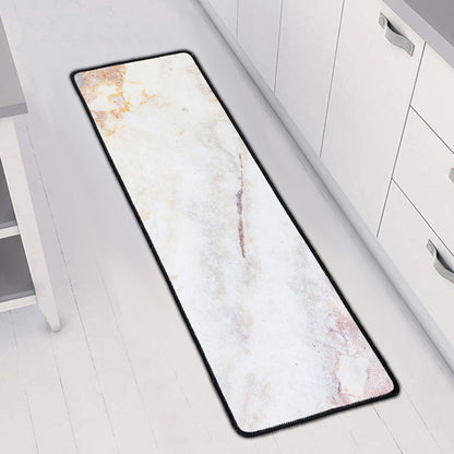 Pink White Grey Marble Print Long Kitchen Mat