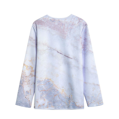 Pink White Grey Marble Print Long Sleeve Short Coat