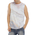 Pink White Grey Marble Print Men's Fitness Tank Top