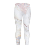 Pink White Grey Marble Print Men's leggings