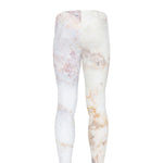 Pink White Grey Marble Print Men's leggings