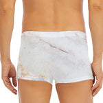 Pink White Grey Marble Print Men's Short Boxer Briefs