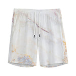 Pink White Grey Marble Print Men's Sports Shorts