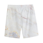 Pink White Grey Marble Print Men's Sports Shorts