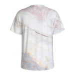 Pink White Grey Marble Print Men's Sports T-Shirt