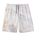 Pink White Grey Marble Print Men's Swim Trunks