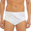 Pink White Grey Marble Print Men's Triangle Swim Briefs