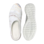 Pink White Grey Marble Print Mesh Casual Shoes