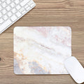Pink White Grey Marble Print Mouse Pad