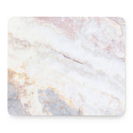 Pink White Grey Marble Print Mouse Pad