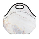 Pink White Grey Marble Print Neoprene Lunch Bag