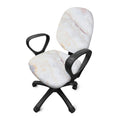 Pink White Grey Marble Print Office Chair Cover