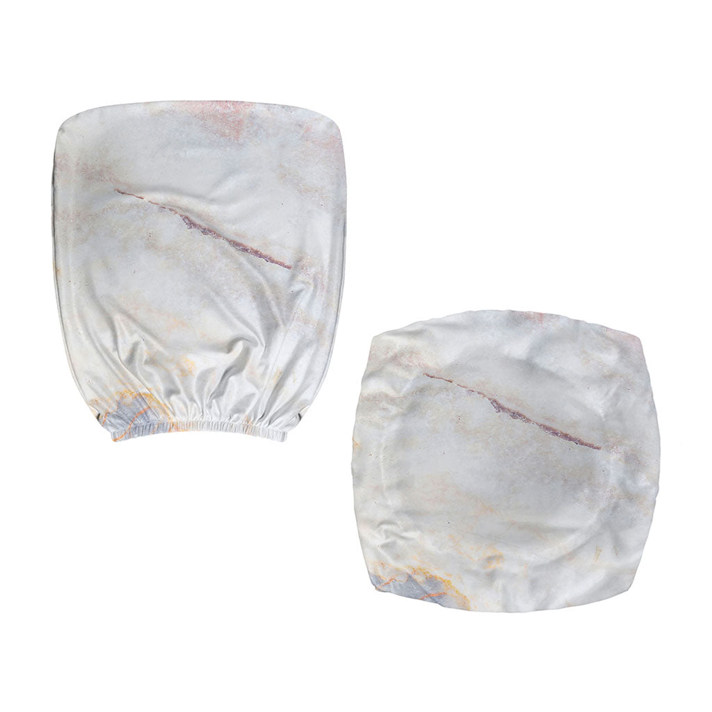 Pink White Grey Marble Print Office Chair Cover